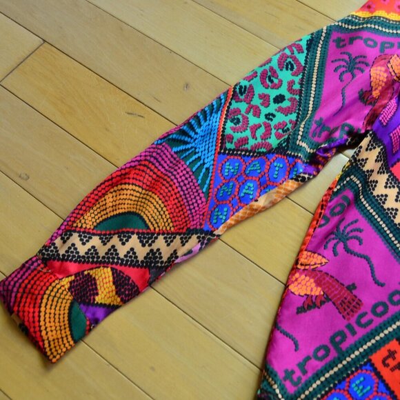 Farm Rio Dotted Patch Scarf Shirt Size XS - Picture 6 of 14